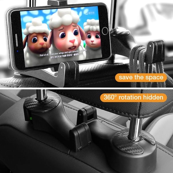 2 in 1 Car Headrest Hidden Hook