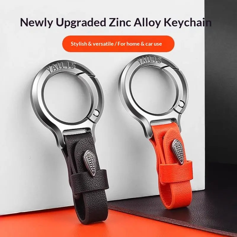 Upgraded Stylish & Anti-Lost Zinc Alloy Keychain with Leather Strap