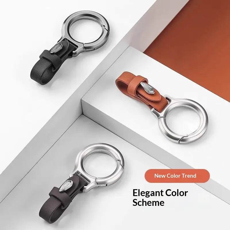 Upgraded Stylish & Anti-Lost Zinc Alloy Keychain with Leather Strap