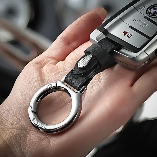 Upgraded Stylish & Anti-Lost Zinc Alloy Keychain with Leather Strap