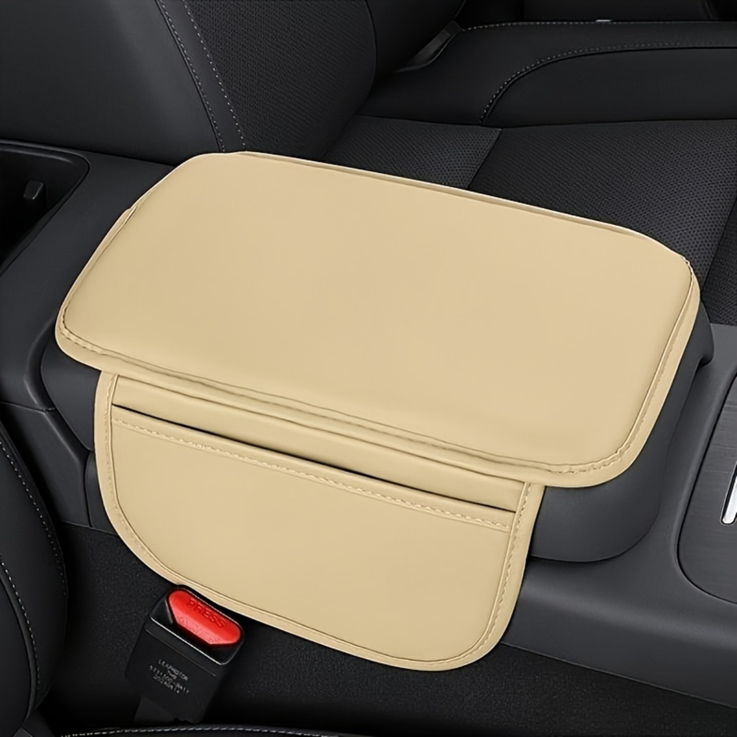 Car Armrest Cushion with Side Pockets