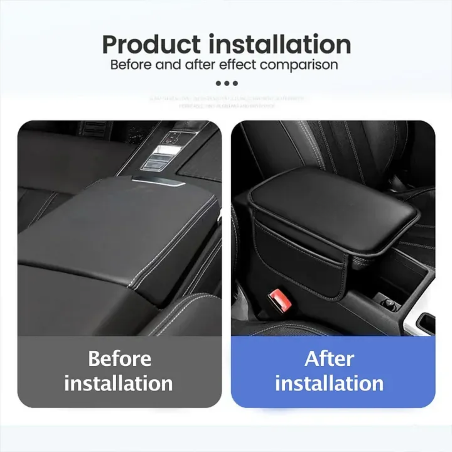 Car Armrest Cushion with Side Pockets