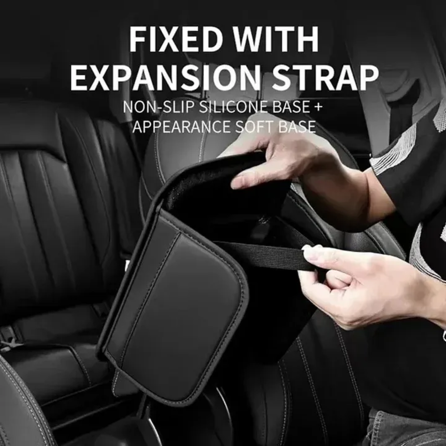 Car Armrest Cushion with Side Pockets