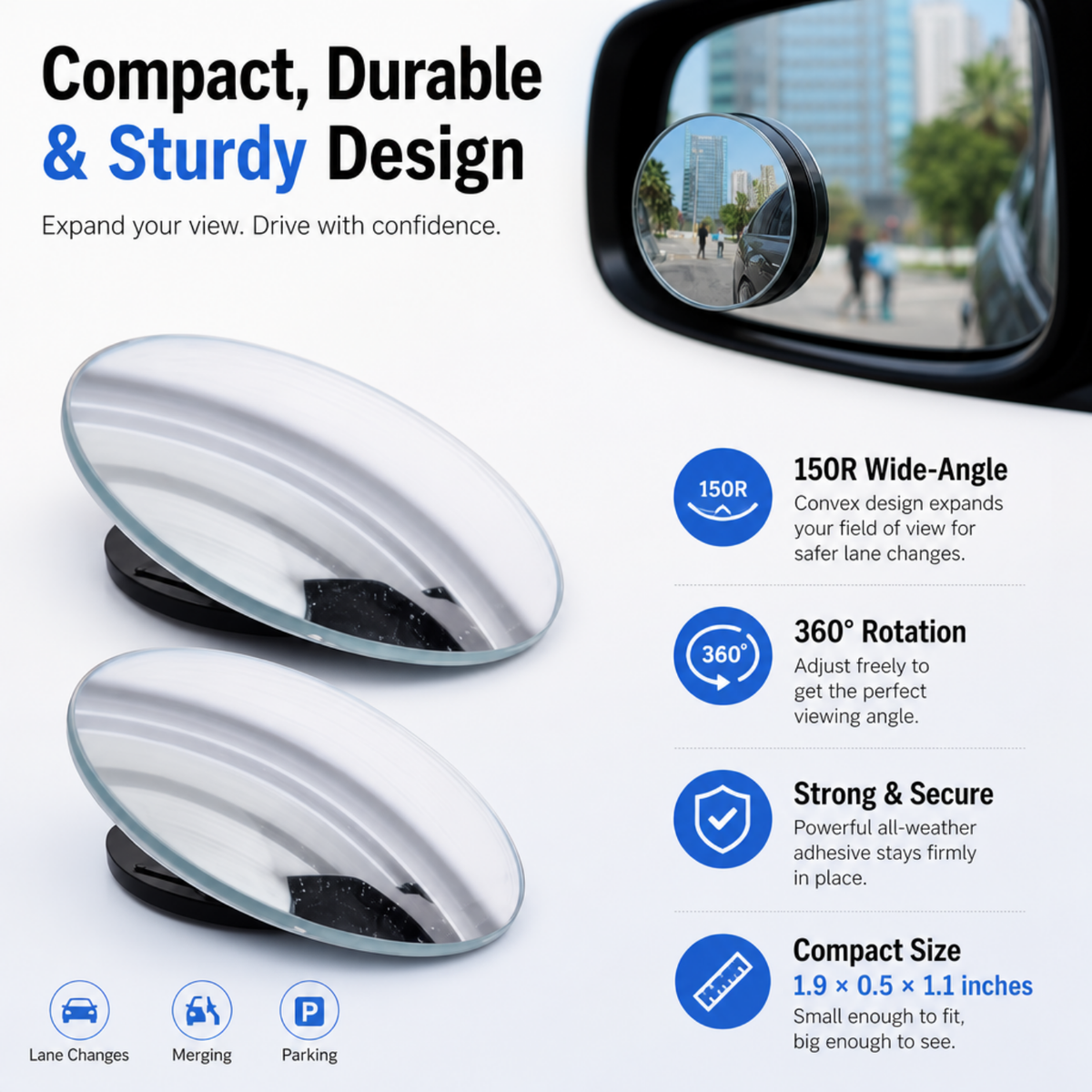 Car Blind Spot Mirrors (2 PCS)