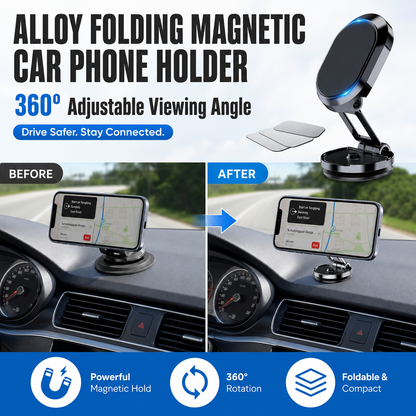 Alloy Folding Magnetic Car Phone Holder