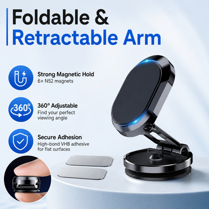 Alloy Folding Magnetic Car Phone Holder