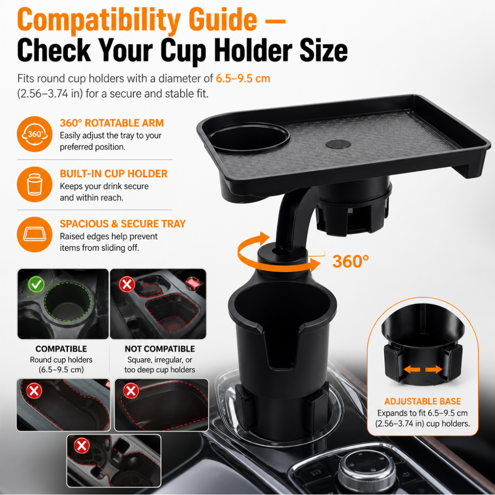 Car Cup Holder Tray Table