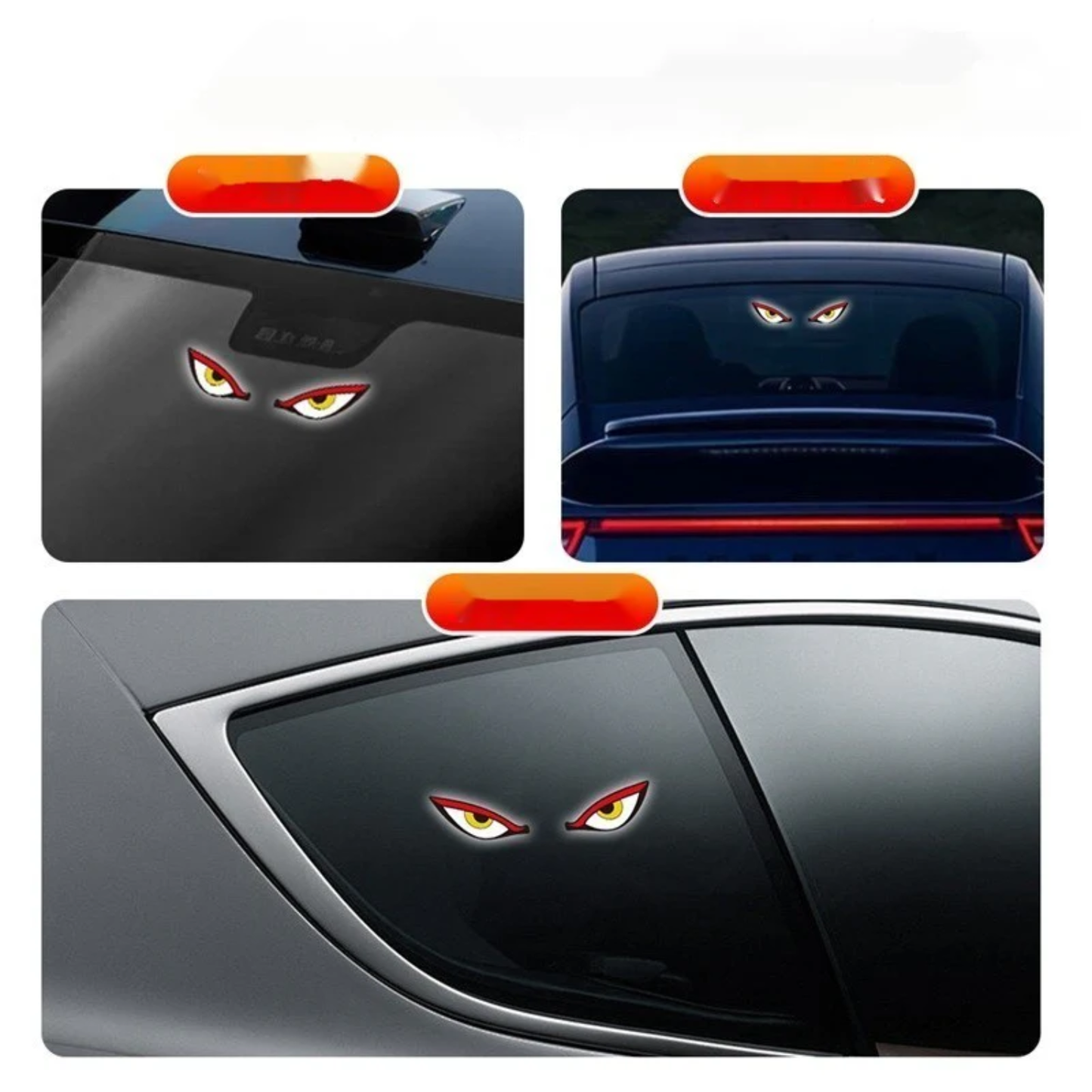 Solar Powered Devil Eyes LED Car Sign