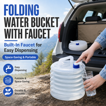 Folding Water Bucket with Faucet