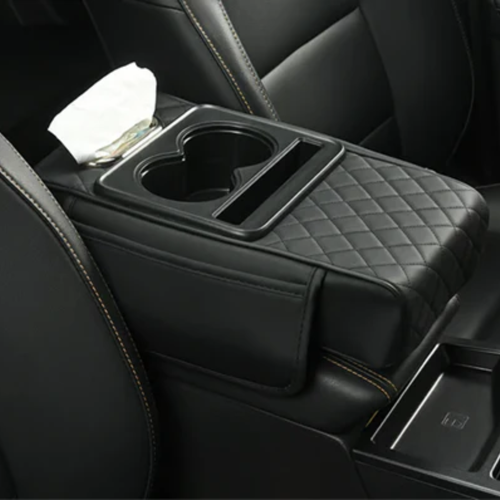 Multi-Functional Leather Car Armrest Organizer