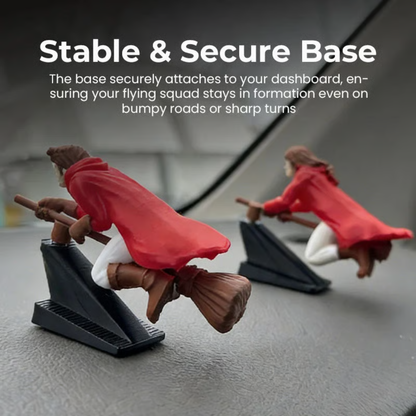 Witch and Wizard Broomstick Dashboard Drift Ornaments