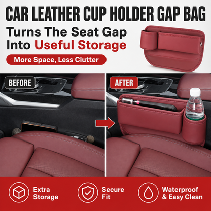 Car Leather Cup Holder Gap Bag