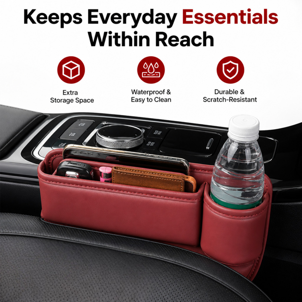 Car Leather Cup Holder Gap Bag