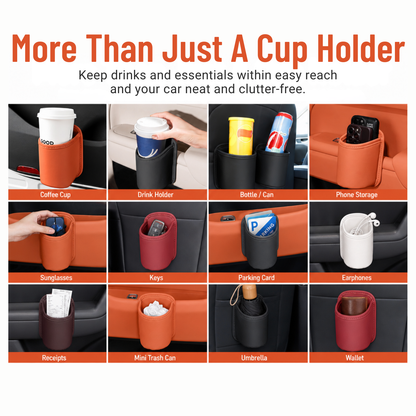 Leather Car Door Cup Holder
