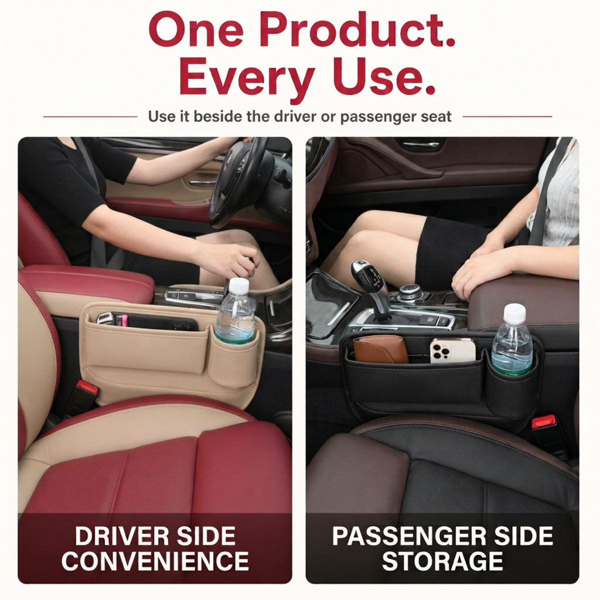 Car Leather Cup Holder Gap Bag