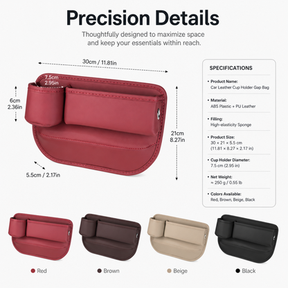 Car Leather Cup Holder Gap Bag
