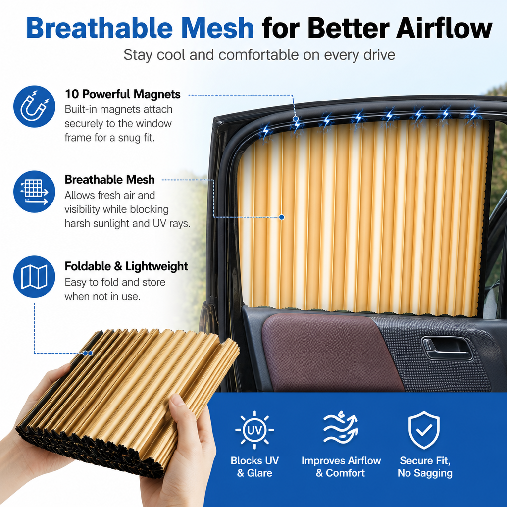 Foldable Car Side Window Sun Shades (2 PCS) PRO