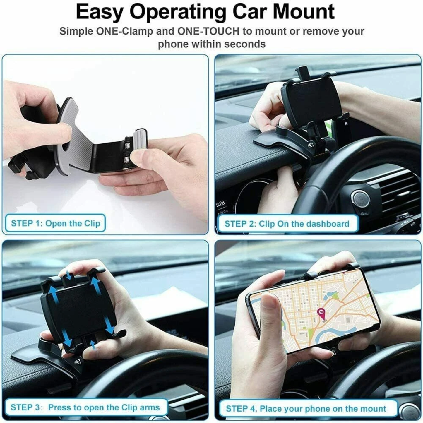 Universal Clip Dashboard Car Phone Holder