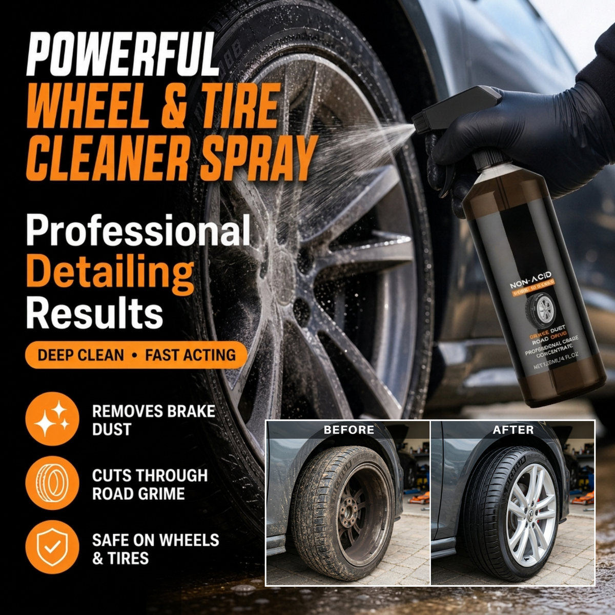 Powerful Wheel & Tire Cleaner Spray