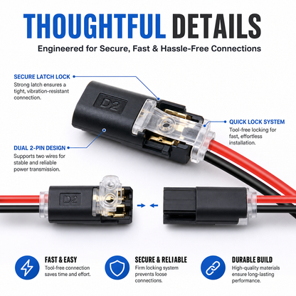 Quick-Lock 2-Pin LED Wire Connector