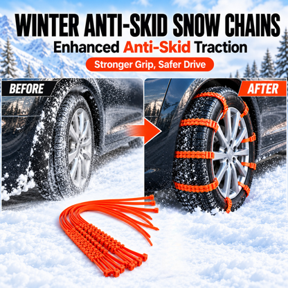 Winter Anti-Skid Snow Chains for Car & Motorcycle (5 PCS)