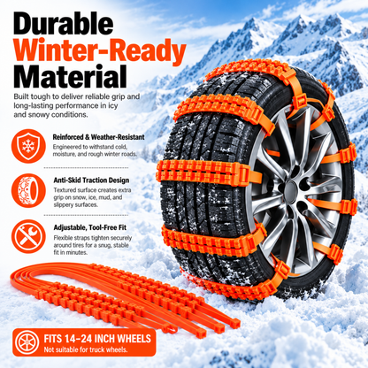 Winter Anti-Skid Snow Chains for Car & Motorcycle (5 PCS)