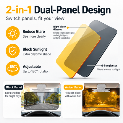 2-in-1 Adjustable Car Sun Visor Shield