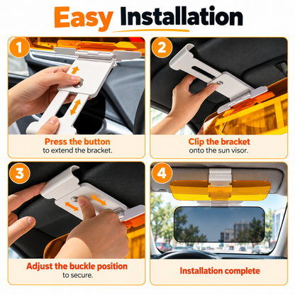 2-in-1 Adjustable Car Sun Visor Shield