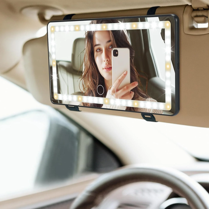 Car Sun Visor Vanity Mirror with 3 Light Modes & 60 LEDs