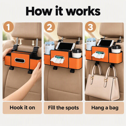 How to use the Multi-functional Car Seat Back Storage Box