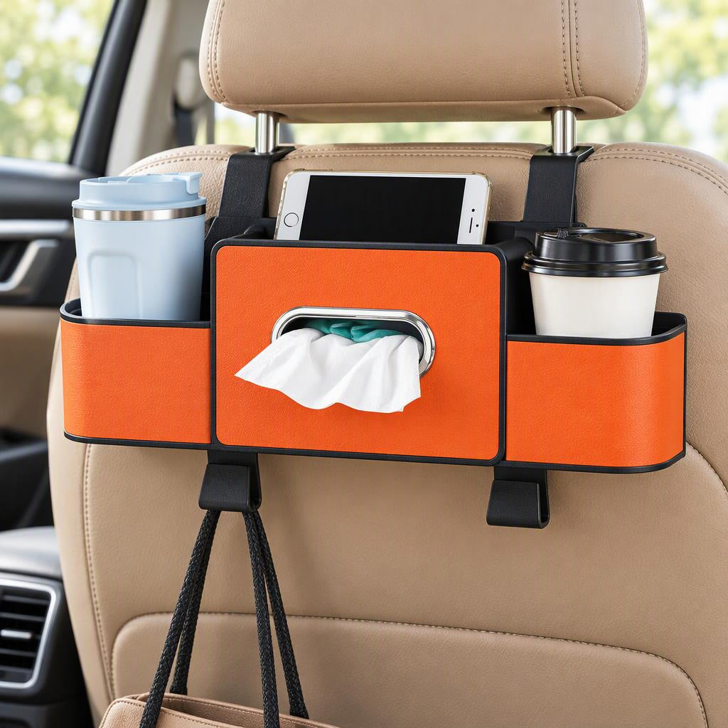 Multi-functional Car Seat Back Storage Box in use